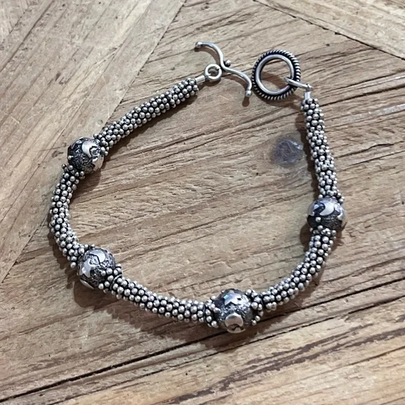 Handcrafted HEAVY SOLID Sterling Silver Moon Stars celestial Necklace Bracelet - Picture 8 of 11